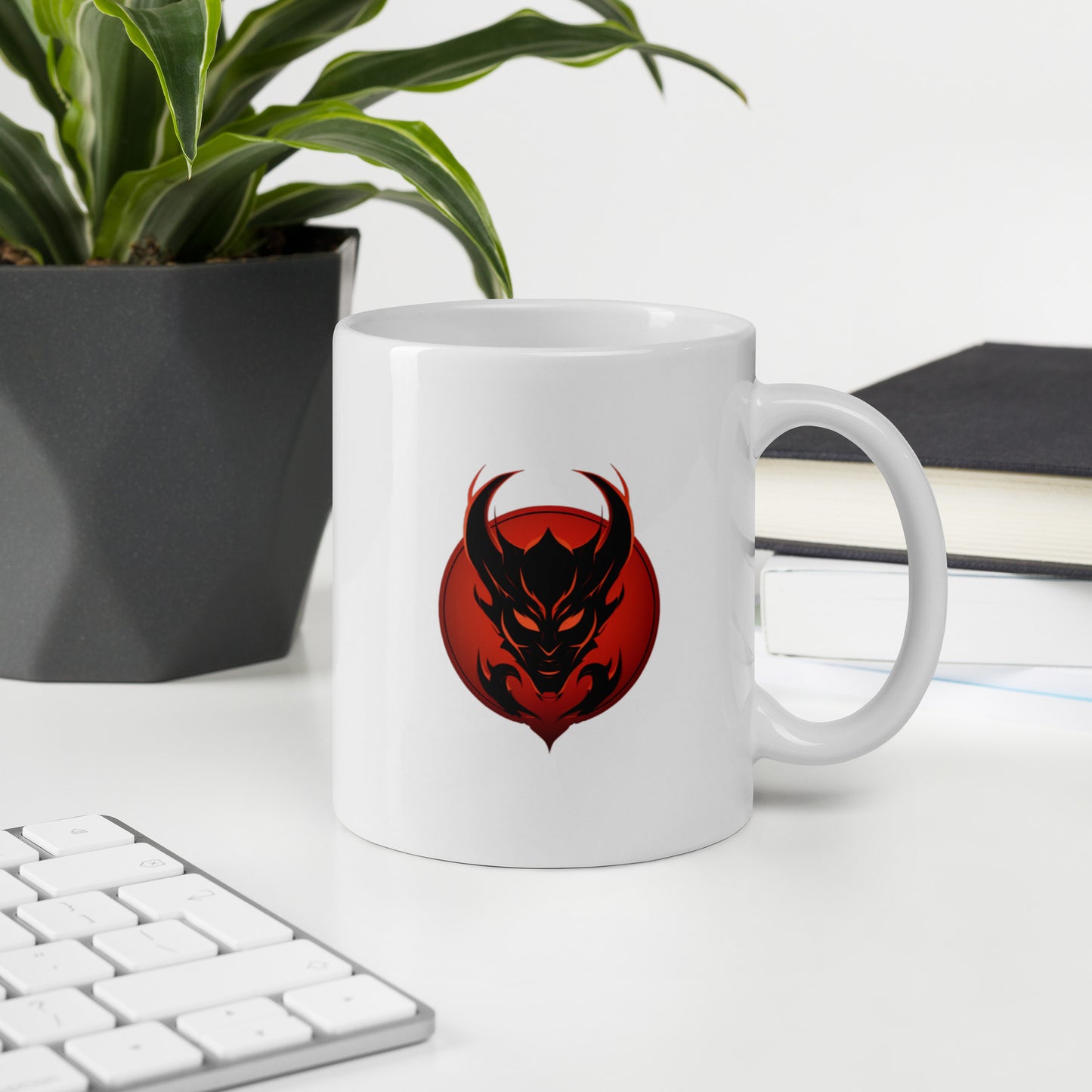 White devil5 glossy mug